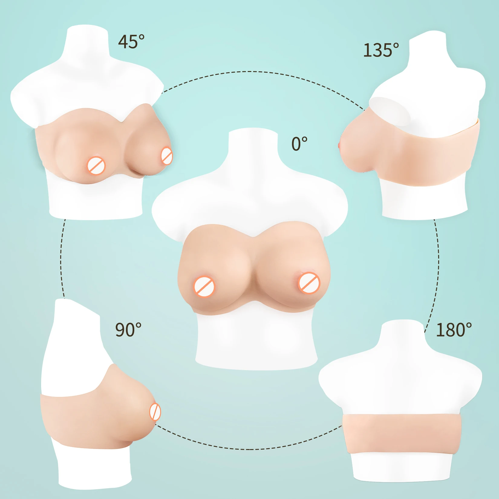 Silicone Fake Boobs Breast Realistic Silicone False Breast For Crossdresser Drag Transvestite Mastectomy Cosplay V-neck AA-H CUP