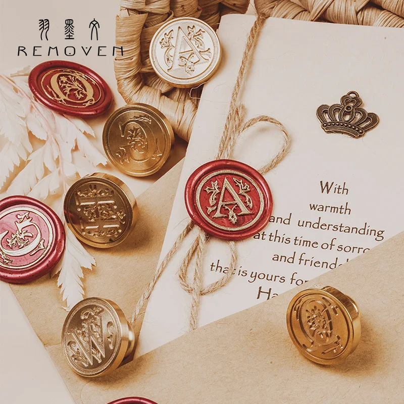 25mm European vintage fire paint seal letter series student hand ledger DIY decorative fire wax seal envelope invitation seal