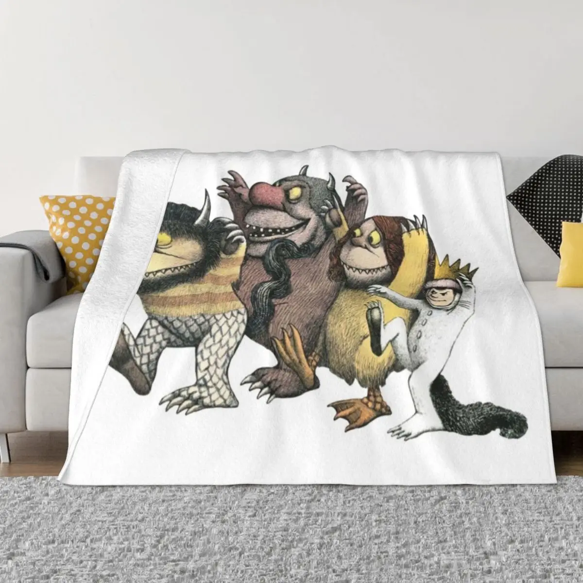 

Where the wild things are, Max with Wolves Throw Blanket Personalized Gift Luxury Blanket