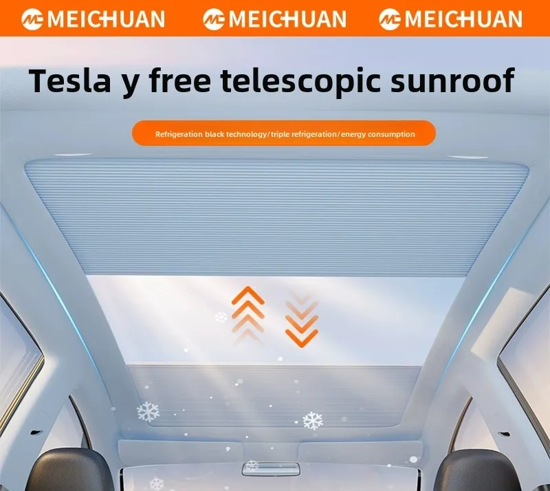 LYN applies to Tesla sunshade telescopic sunshade top canopy sunscreen ceiling