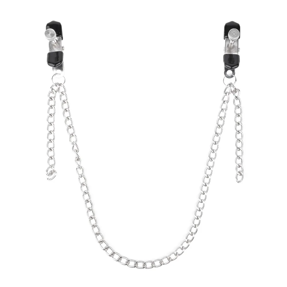 

Adult Sex Toys Metal Chain Nipple Clips Flat Breast Clamps Adjustable Tightness Alternative Sex Toys for Women and Couples Play