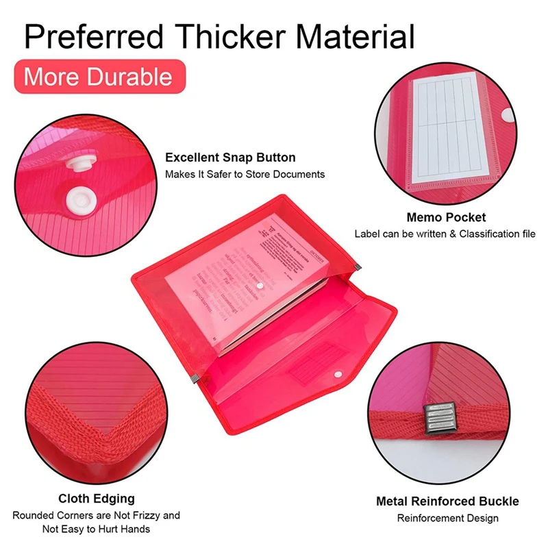 File Wallet Envelope Expanding File Folder Document Organizer With Snap Closure For School Office Home Storage