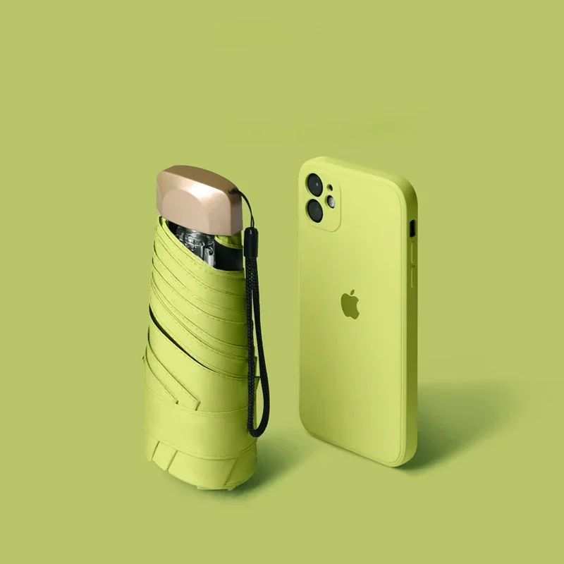 1 قطعة مظلة شمسية صغيرة جيب مظلة المطر الفينيل للطي UV حماية الشمس الظل الأشعة فوق البنفسجية كبسولة المظلة للجيب 55% خصم