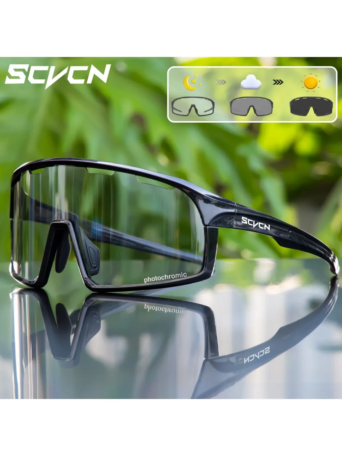 AliExpress SCVCN Photochromic Cycling Glasses Hiking Drive Bicycle Sports Sunglasses Outdoor Running Sunglasses Men MTB Road Bike Glasses