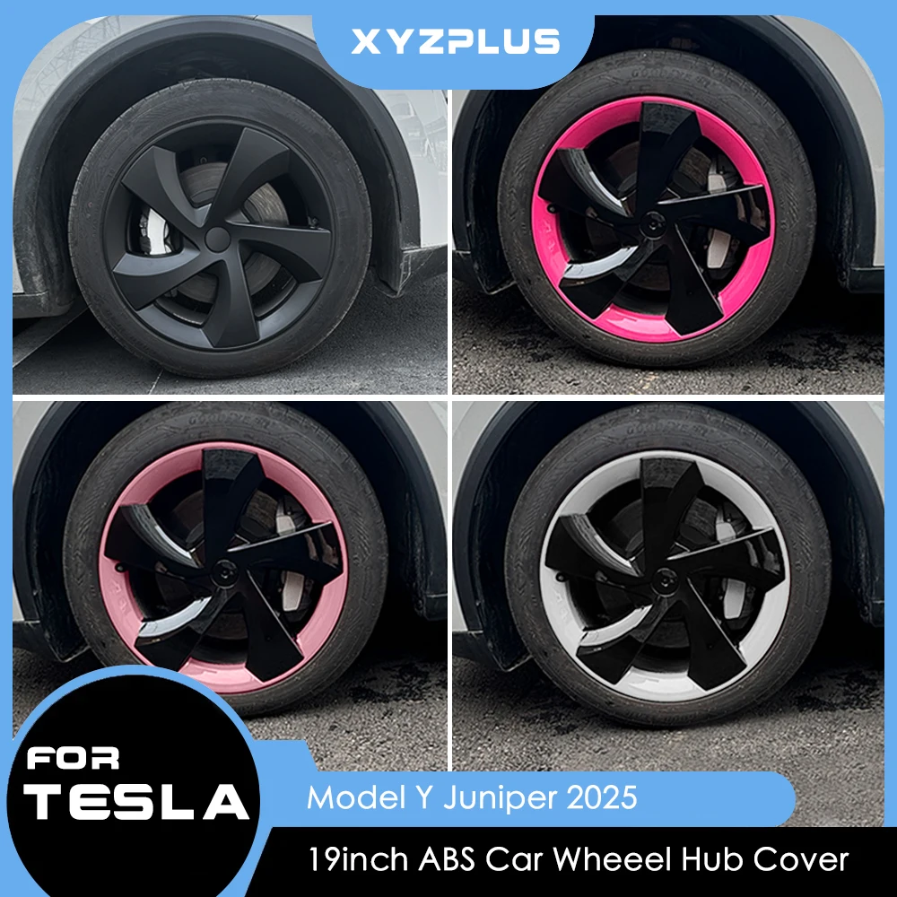 

4PCS 19Inch Hub Cap for Tesla Model Y Juniper 2025 Performance Wheel Hubcap Right&Left Wheel Cap Full Rim Cover Car Accessories