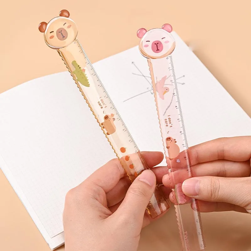 

24pcs/lot Creative Capybara Ruler Kawaii Drawing Painting Tool Bookmark Promotional Stationery Gift School Supplies