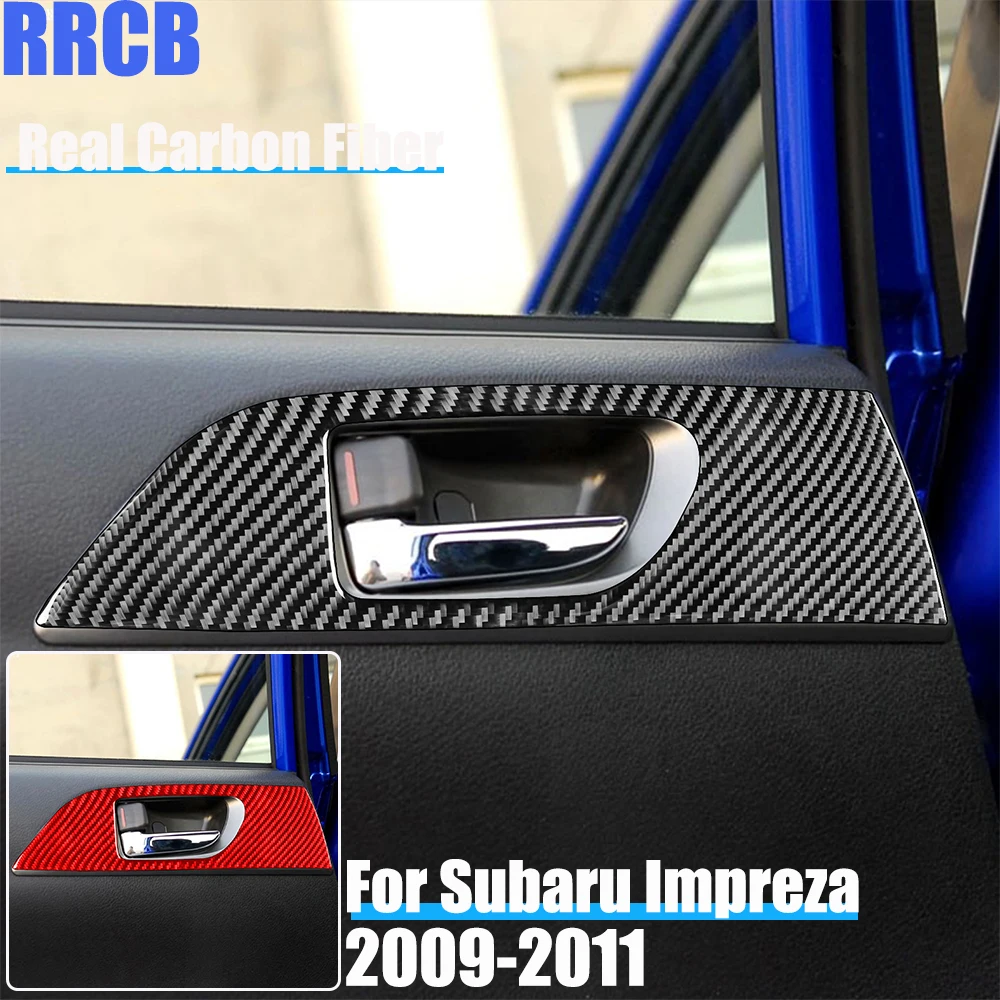

Автомобильные аксессуары из настоящего углеродного волокна, панель дверной ручки, декоративная накладка, мягкая наклейка на чехол для Subaru Impreza 2009 2010 2011