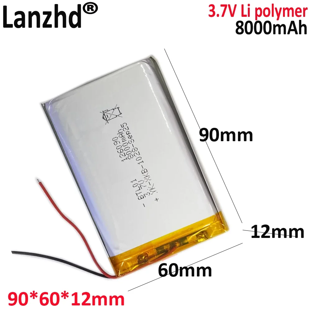 

3.7V 8000mah 127090 Lithium Polymer Li-ion Rechargeable Battery For PAD DIY E-Book GPS PSP DVD Power bank Tablet PC IPAQ