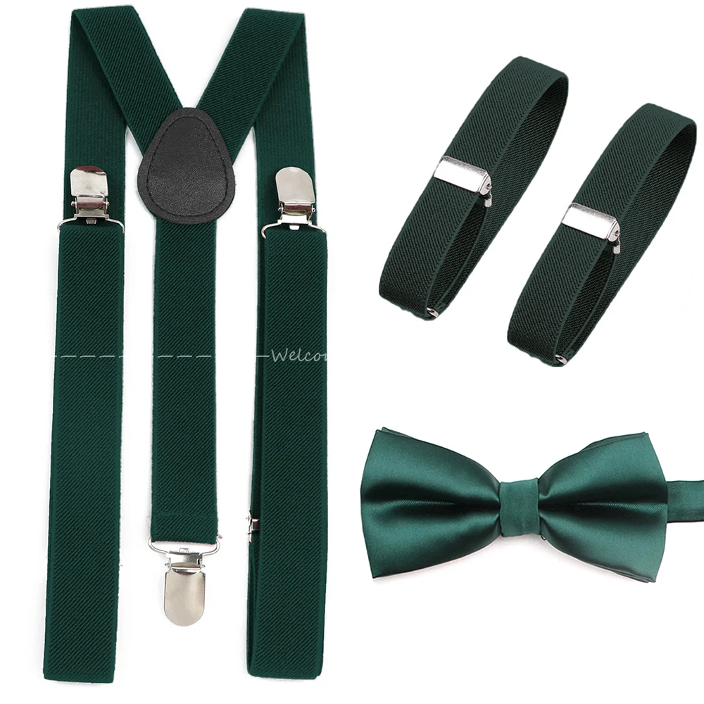 Suspensório elástico suspensórios braçadeira camisa manga bowtie conjunto masculino feminino smoking terno unisex suspensórios ajustáveis acessórios de casamento presente