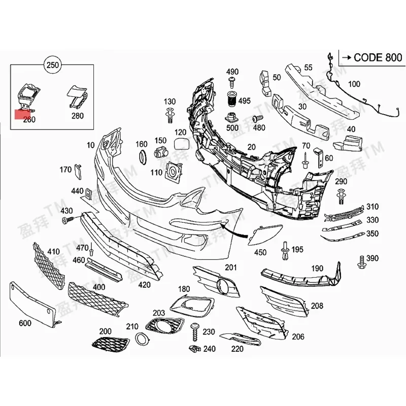 FG2 510 20F G25 102 1FG 251 022 FG2 510 23 المصد الأمامي دعم المصد الأمامي