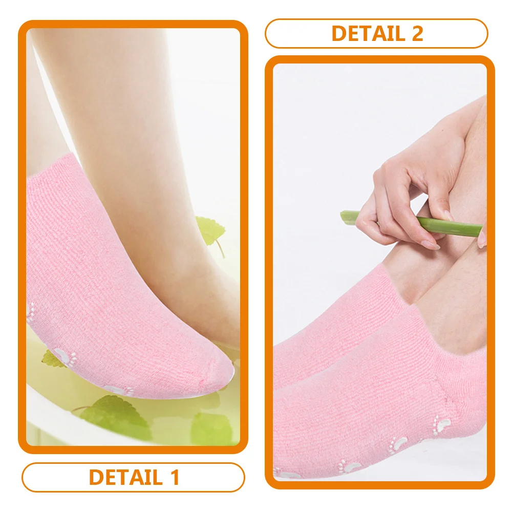 

3 пары нескользящих теплых носков, портативные гелевые носки, увлажняющие чехлы для ног для ухода за потрескавшимися пятками и для сна