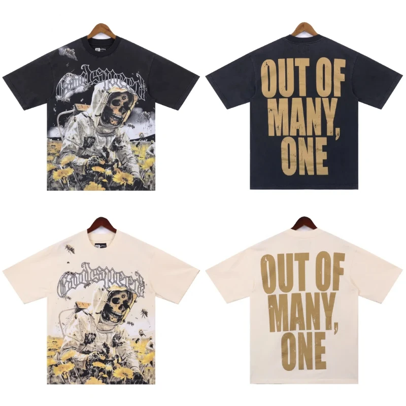 

Футболка высшего качества Godspeed с черепом и цветочным принтом, мужские топы God Speed, футболки для мужчин и женщин, повседневные модные футболки