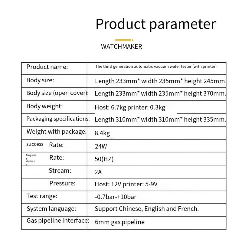 NEW 3rd Electronic Water Resistant Testing Machine Device Air Pump Waterproof Tester Hydraulic Source Watch Case with printer