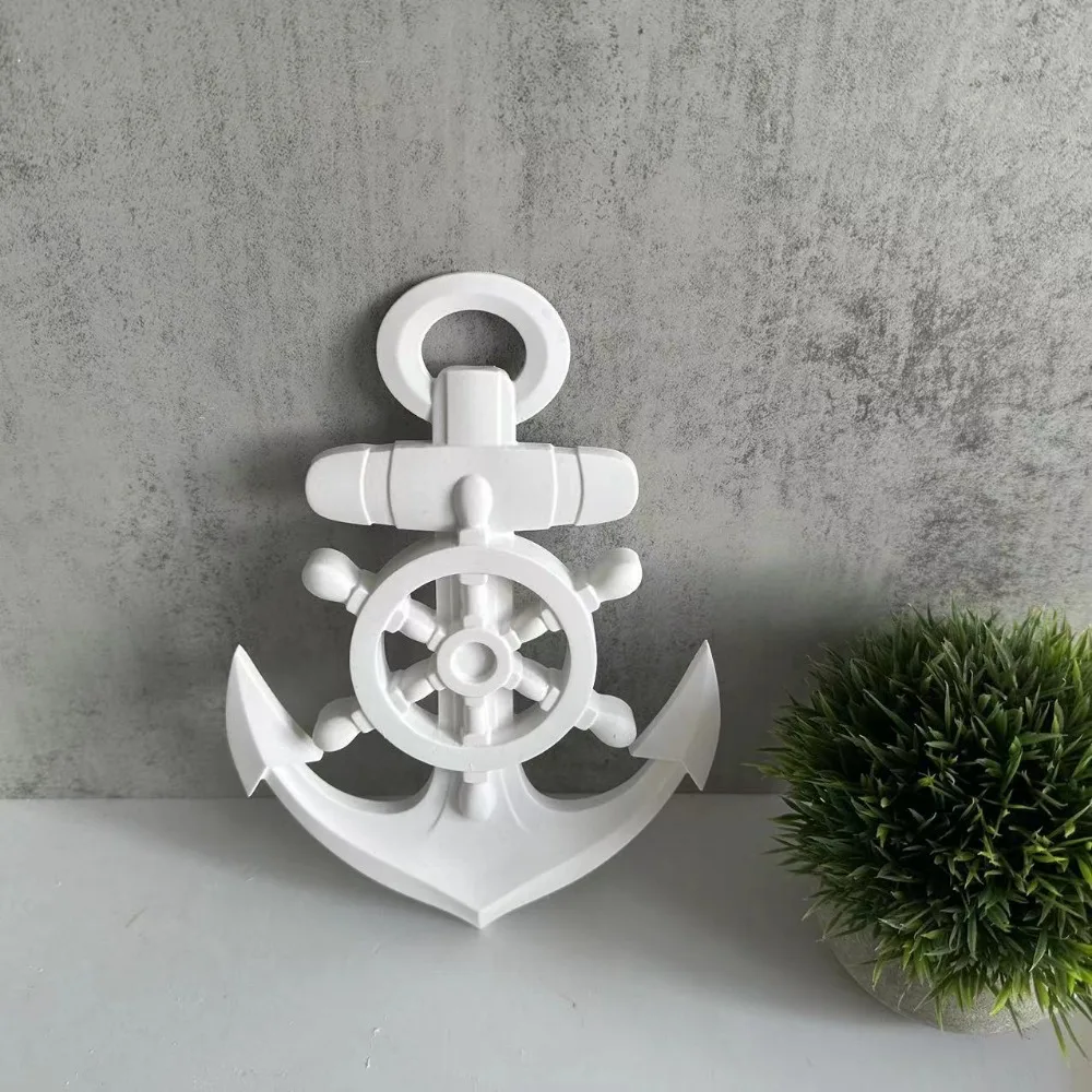 Large Three-dimensional Boat Anchor Pendant Silicone Mold DIY Plaster Cabinets Wall Desktop Home Decoration Epoxy Resin Molds