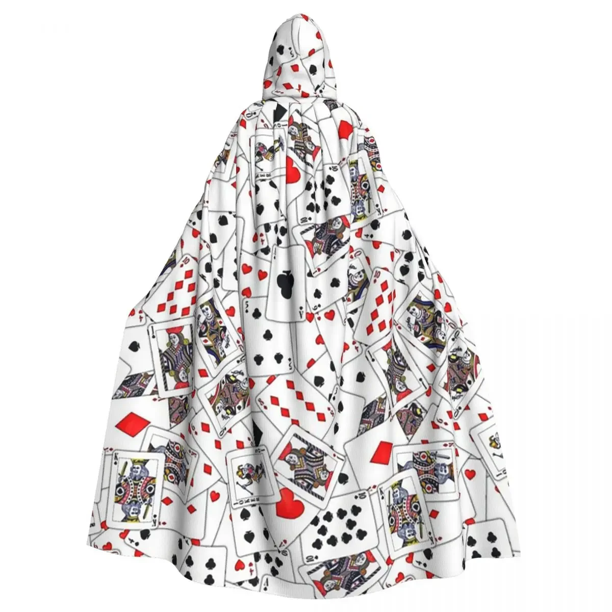 Playing Cards Long Hooded  Witch Medieval Costume Cosplay Cape HalloweenParty Adult Unisex