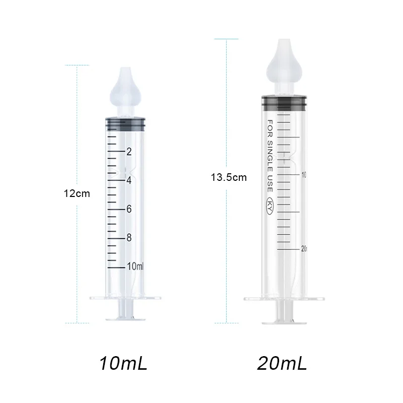 Limpiador de nariz reutilizable para bebé, tubo de aguja, aspirador Nasal, rinitis, arandela Nasal, jeringa, irrigador Nasal para niños, 10ML/20ML