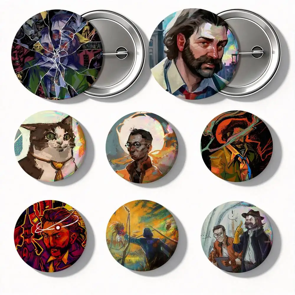 Disco Elysium Game Round Badge Creative Brooch Clothing Backpack Accessories Lapel Pin