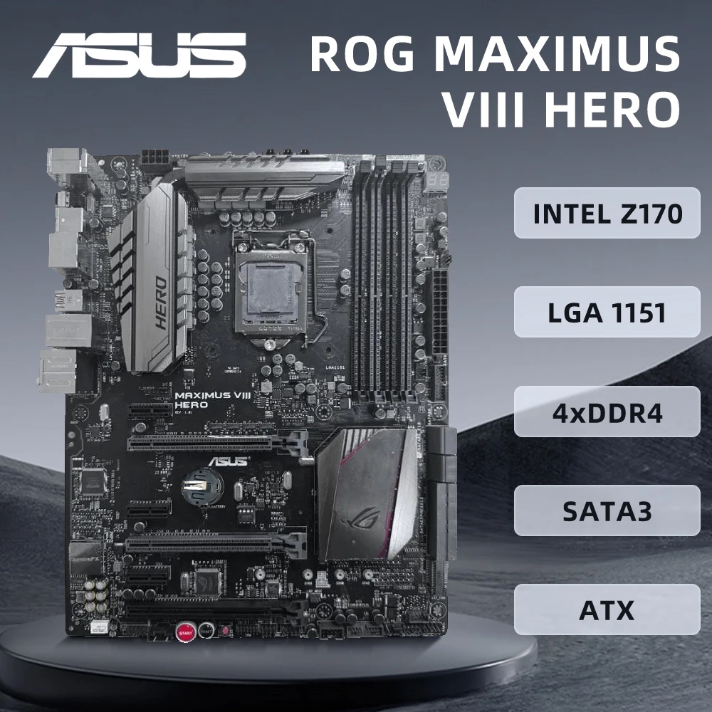 

ASUS MAXIMUS VIII HERO Motherboard LGA1151 Intel Z170 Support i7-7700K i7-6700K i5-7600K 6600K i5-6500 i3-6300 CPU 4×DDR4 M.2