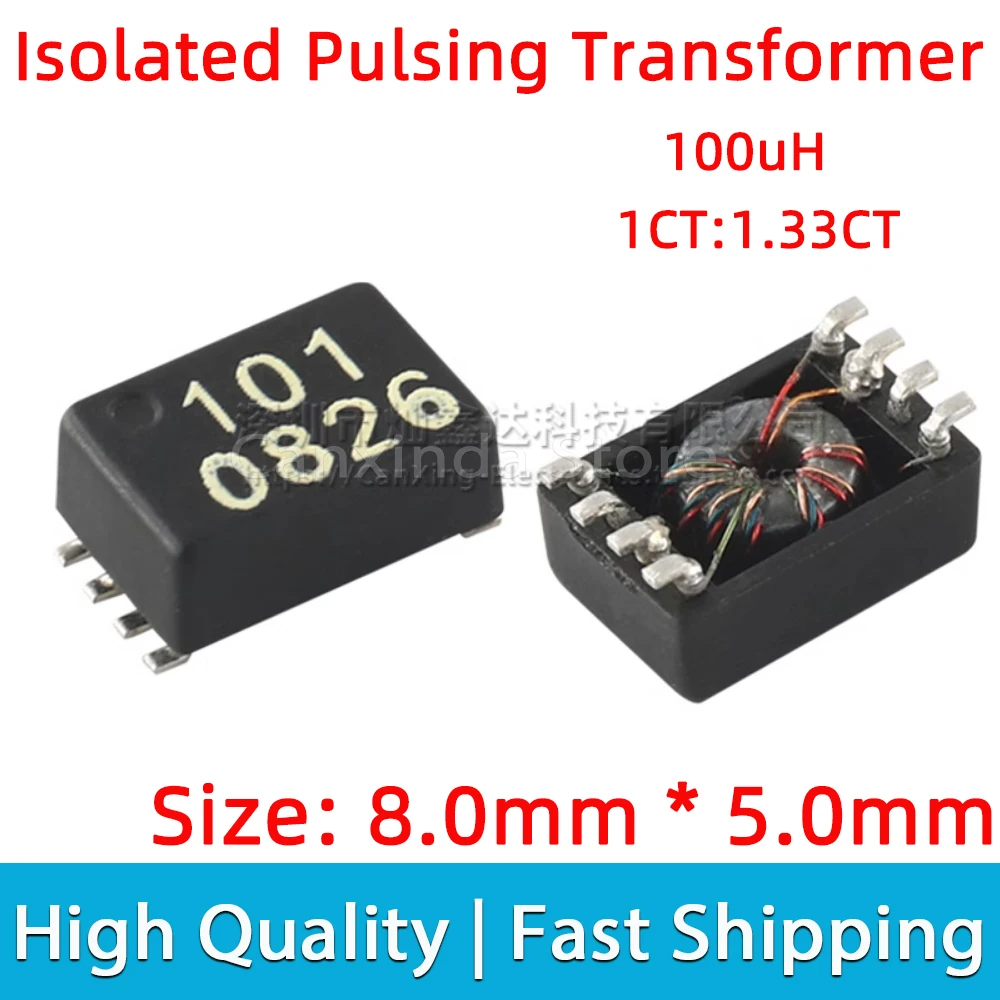 5pcs SMD SMT Signal Isolated Pulsing Transformer 100uH 1CT:1.33CT Turns Ratio 1.33:1 Tapped Transformer YT422T-101