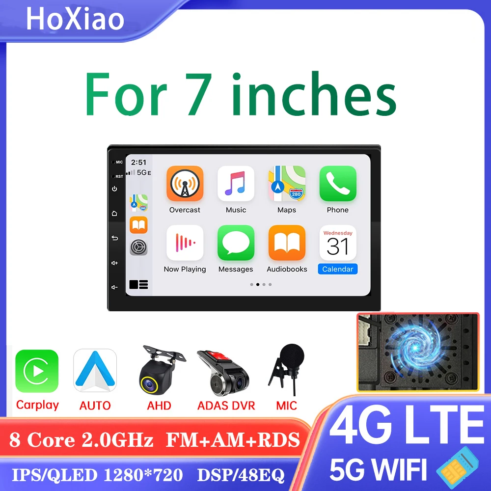 

7 inches Car Radio CarPlay GPS Navigation IPS Retractable Screen1Android 12 Multimedia Player Universal Audio Video 4G WIFI 2din