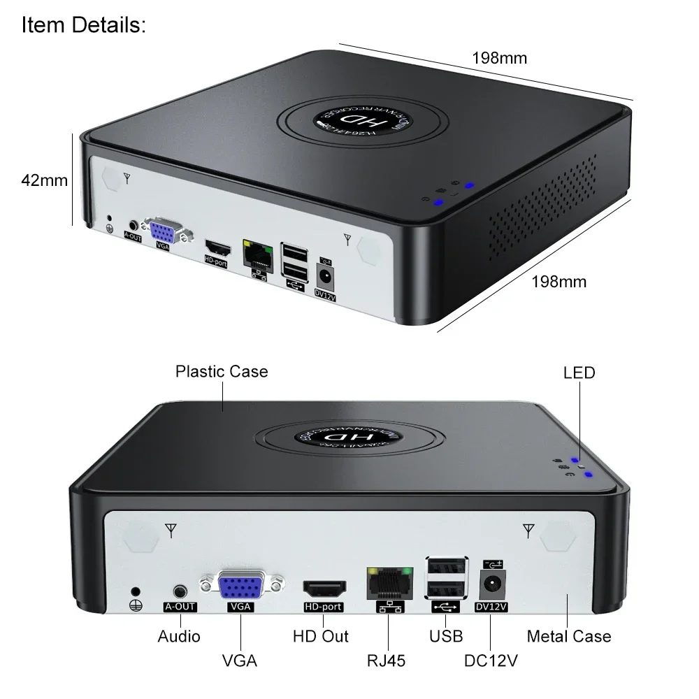 H.265 4K NVR Recorder for CCTV Security 10/16CH 4K/9/32CH 8MP Video Surveillance with Motion Detect P2P & Face Detection