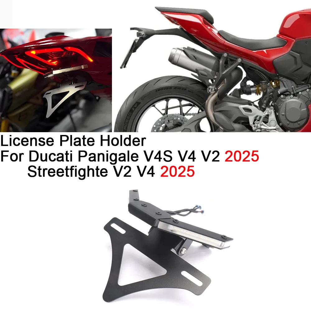 

For Ducati Panigale V4S V4 V2 Streetfighte V2 V4 2025 Motorcycle Mount Fender Eliminator Tail Tidy License Plate Holder