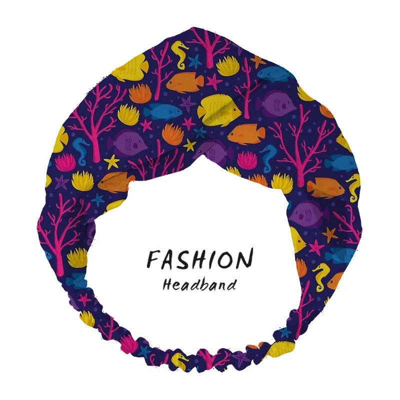 Fashion Women Girls Bohemian Hair Bands Purple Print Headbands Retro Turban Bandage Bandanas HairBands Hair Accessories Headwrap