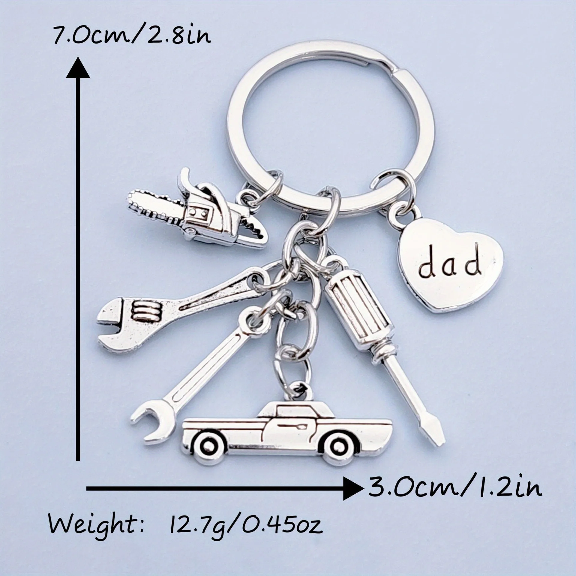 1pc Car Wrench Screwdriver Saw Hammer Dad Small Tool Repairman Keychain Father's Day Gift 1 Dollar Items Jewelry & Accessories