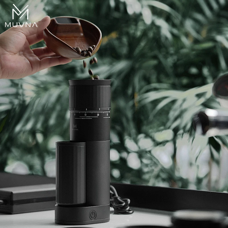 

Muvna Electric Burr Coffee Grinder，5 Star steel grindung coreore Stepless Adjustable Coffee Grinder Professional Barista Tools