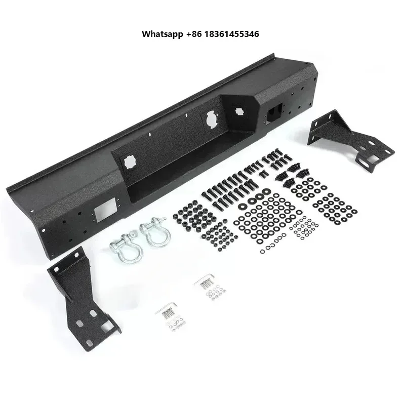 

for 2007-2013 Models Auto Accessory Black Steel Rear Bumper Heavy- Construction Direct Replacement