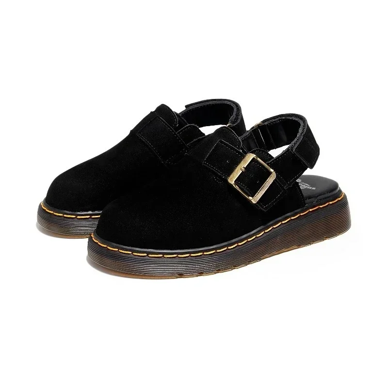 여름 럭셔리 브랜드 슬리퍼 남성 캐주얼 뮬 슈즈 슬립온 패션 플랫폼 하프 로퍼 남성 경량 가죽 샌들