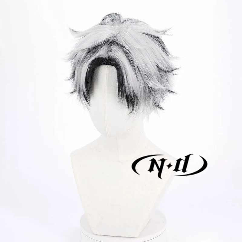 ND Haikyu كوتارو Bokuto تأثيري الباروكات أنيمي كوس أبيض رمادي مركز فراق خصلات الشعر المستعار لحزب كوميك كون كوزر زي موضوع