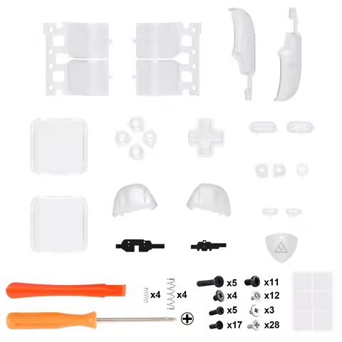 eXtremeRate Replacement Full Set Buttons for Steam Deck LCD - Clear