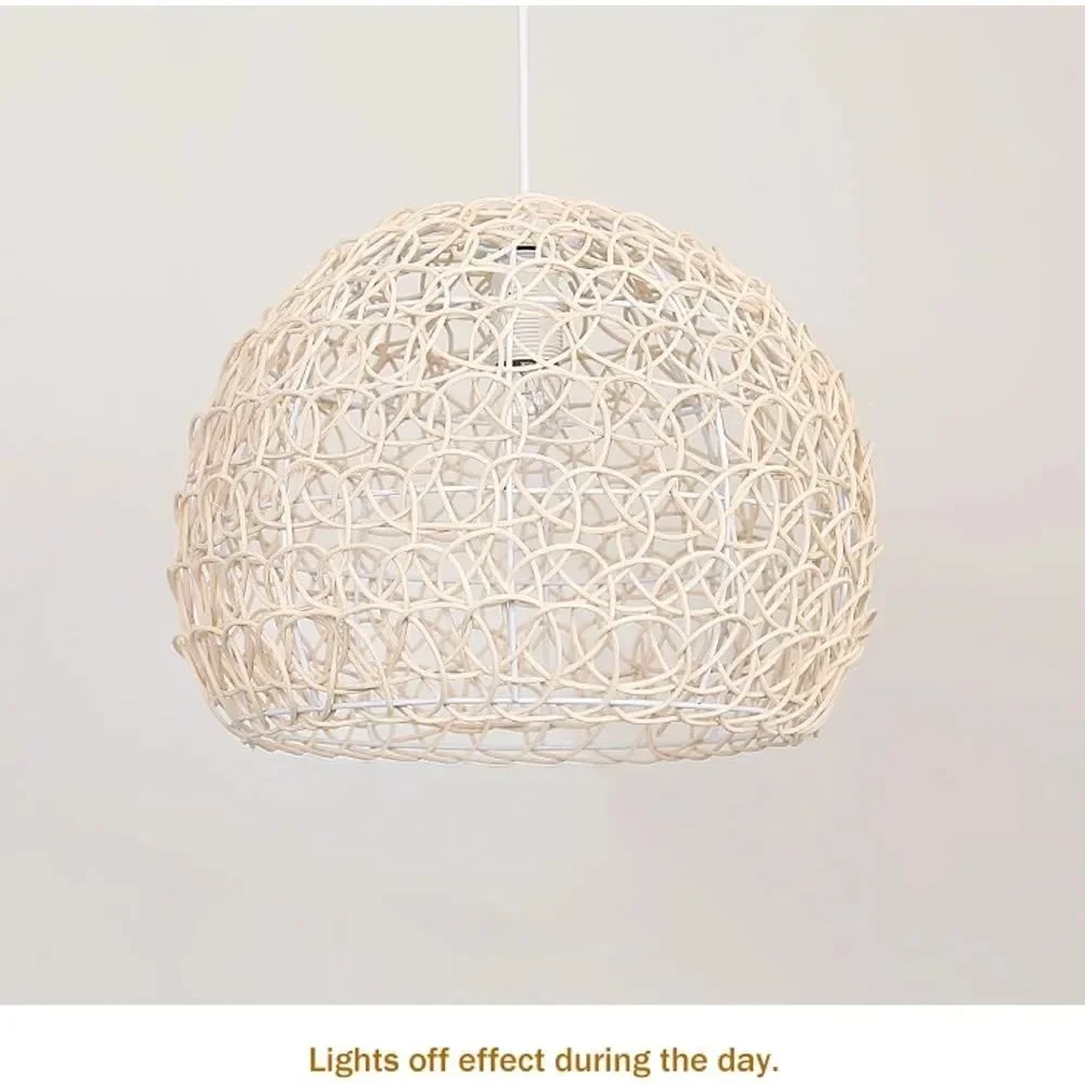 Japandi Rattan Chandelier Rustic Farmhouse Pendant Lights Woven LED Chandelier Living Room Home Decor Ceiling Hanging Light