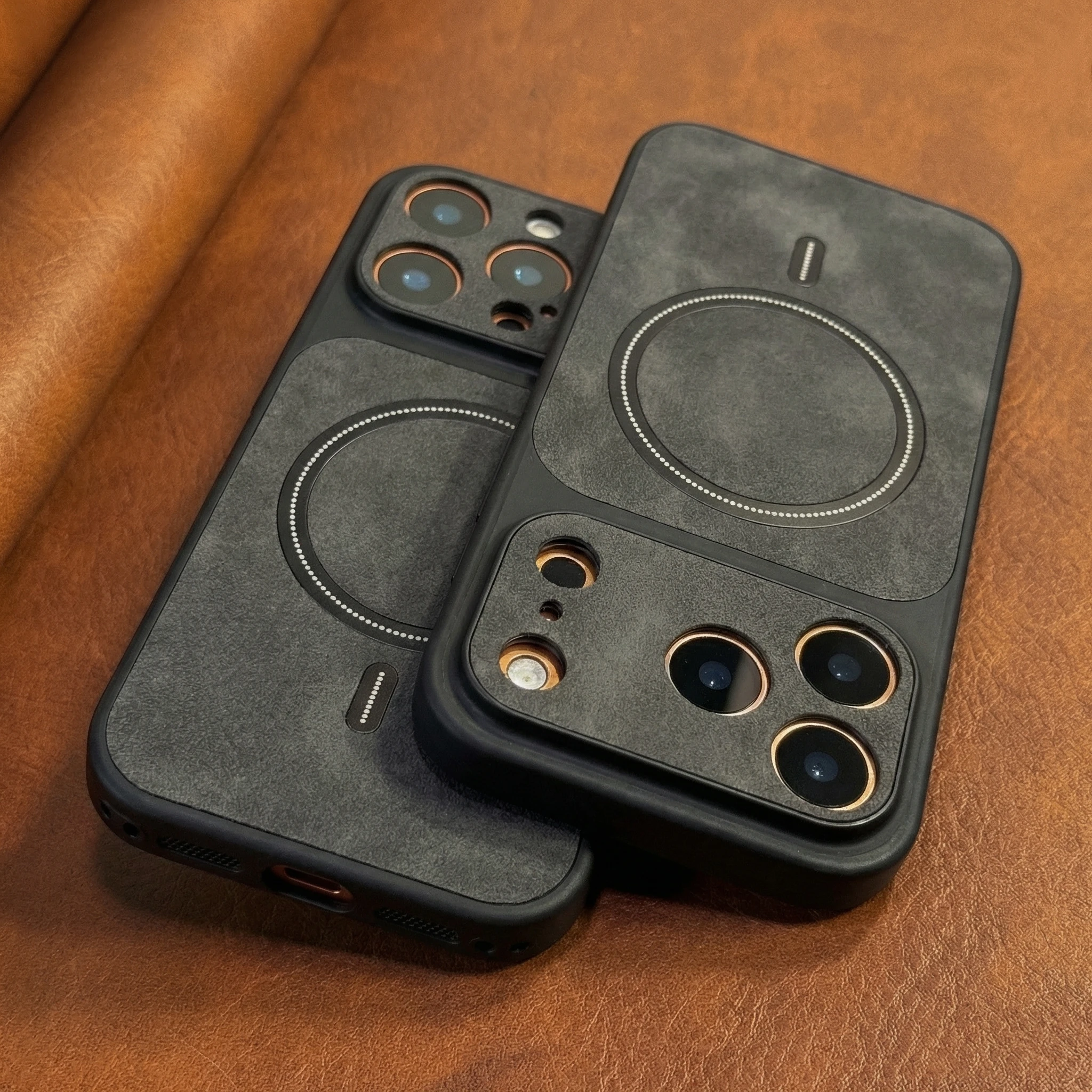 Luxury Matte for Magsafe Magnetic Artificial Leather Phone Cases for IPhone 17 13 Pro Max 16 15 14 Shockproof Cover