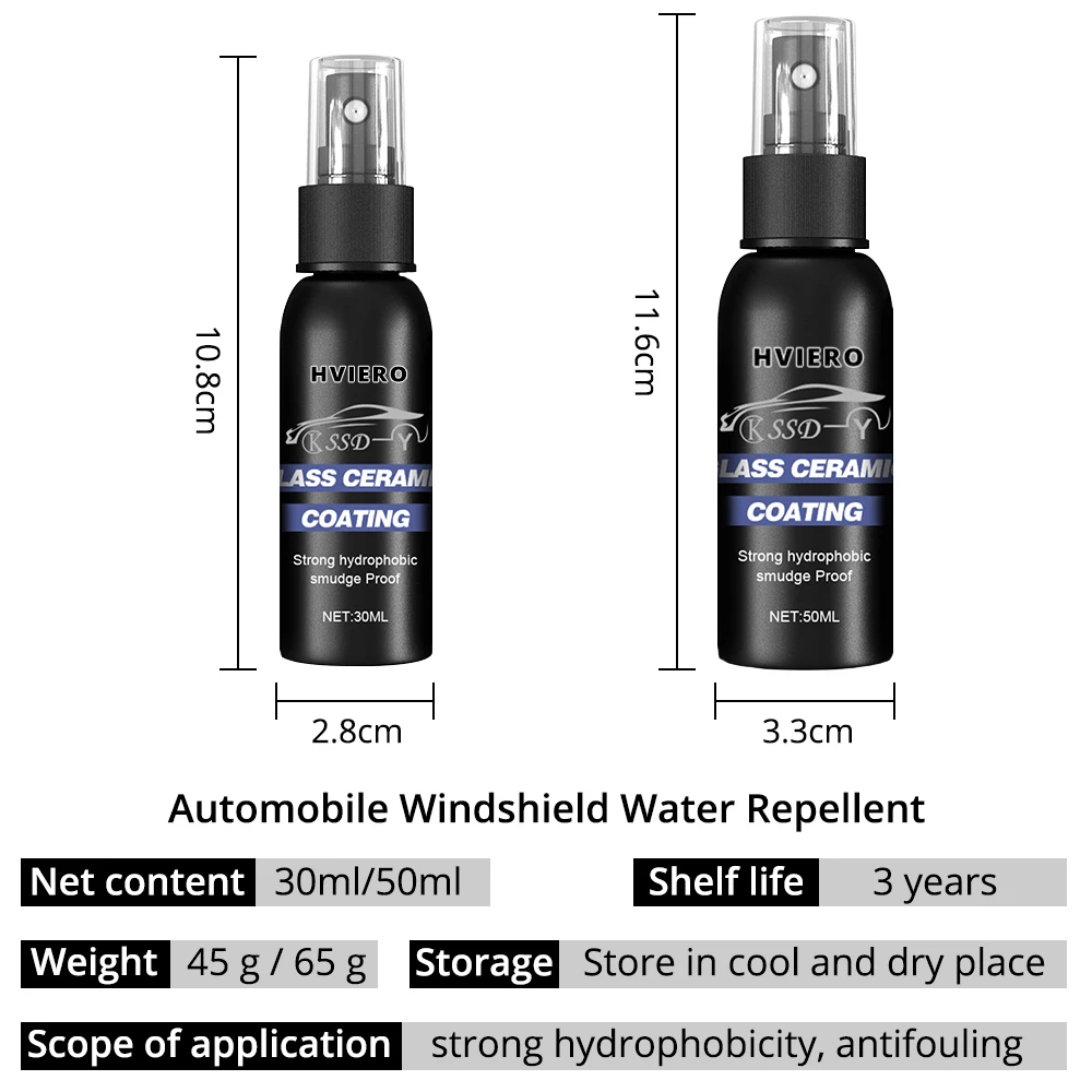 30ml/50ml Auto Windshield Water Repellent Car Coating Window Waterproof Rainproof Nano Hydrophobic Antifogging Agent Maintenance