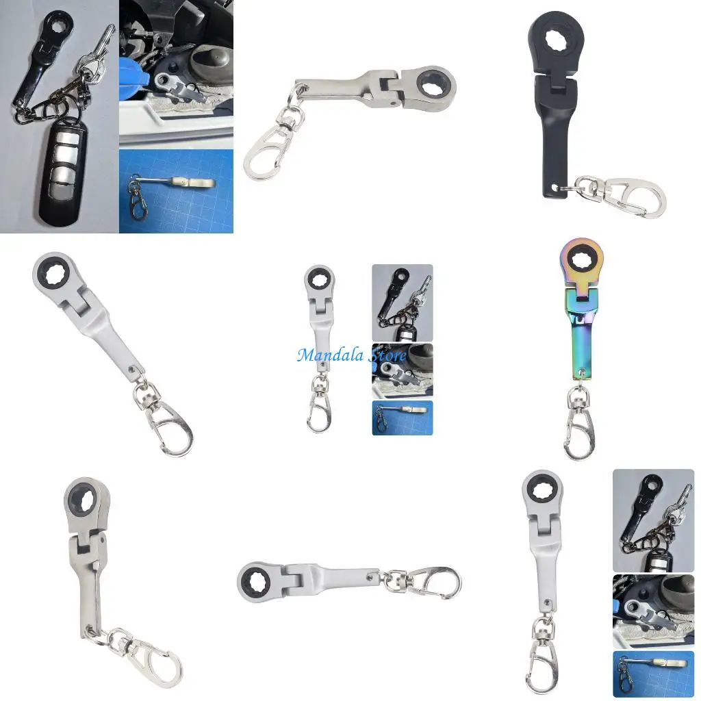 

U2JC Lightweight Real Working Keychain Metal Keychain 10mm Ratchet Wrench