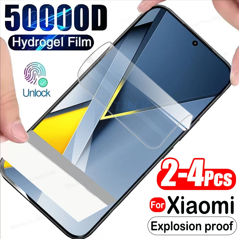 

2-4-слойная противоударная мягкая гидрогелевая пленка для Xiaomi Poco F8 Ultra, защитная пленка для экрана Poco F8 Pro 5G, взрывозащищенная, не стекло