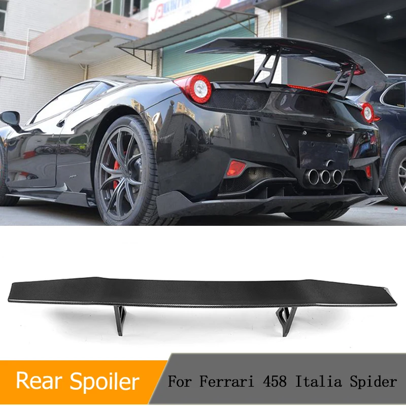 

Carbon Fiber Car Rear Trunk Spoiler Wing for Ferrari 458 Italia Spider Base Coupe Convertible 2-Door 2011-2013 Boot Lid Wing Lip