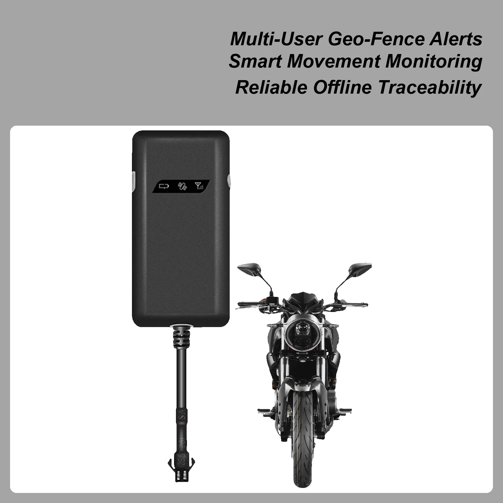 Rastreador gps para veículos, dispositivo de localização gps em tempo real para alarmes de motocicleta, sensor de choque para van, trailer de carga, barco