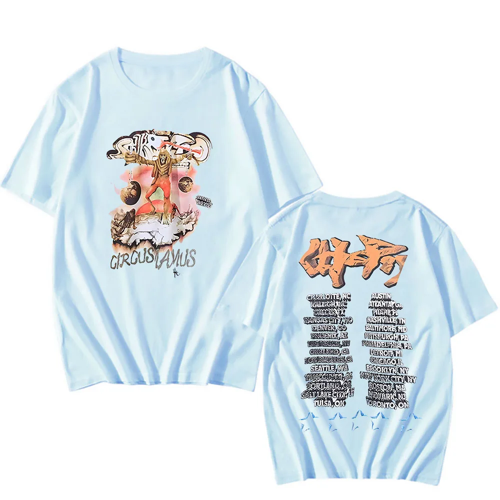 ユートピア-漫画のプリントが施された白い綿のTシャツ,高品質の服,パンク,ヒップホップスタイル