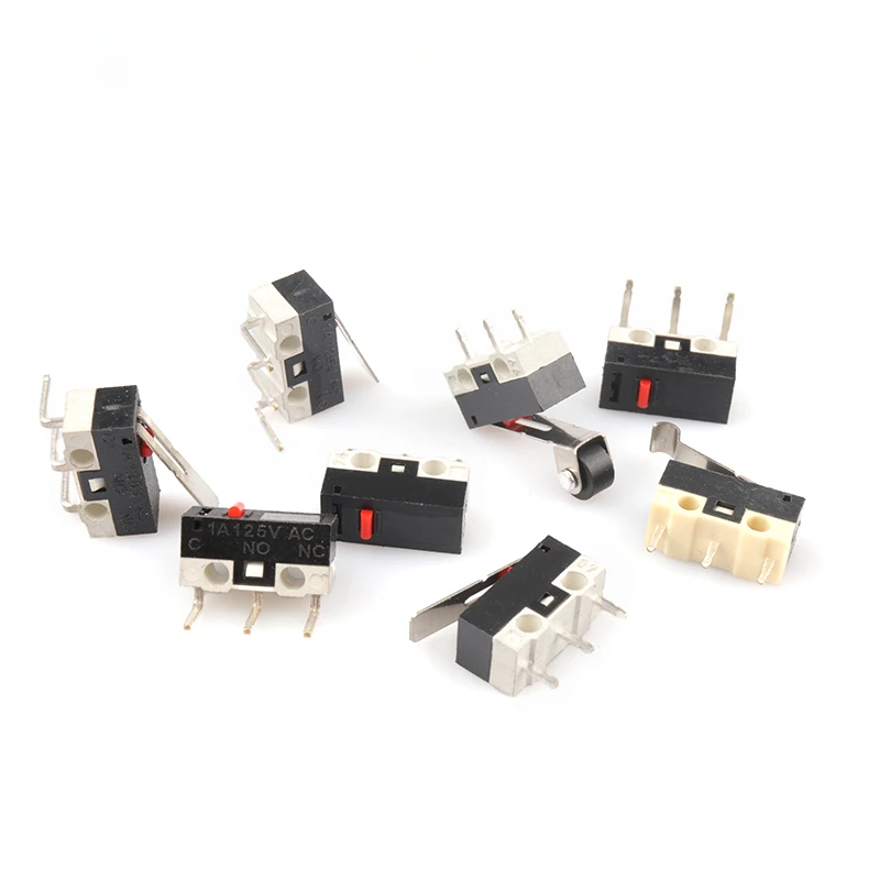 5PCS Micro Limit Switch Momentary Push Button Switch 1A 125V AC Mouse Switch 3Pins Long Handle Roller Lever Arm SPDT 12* 6 *6mm