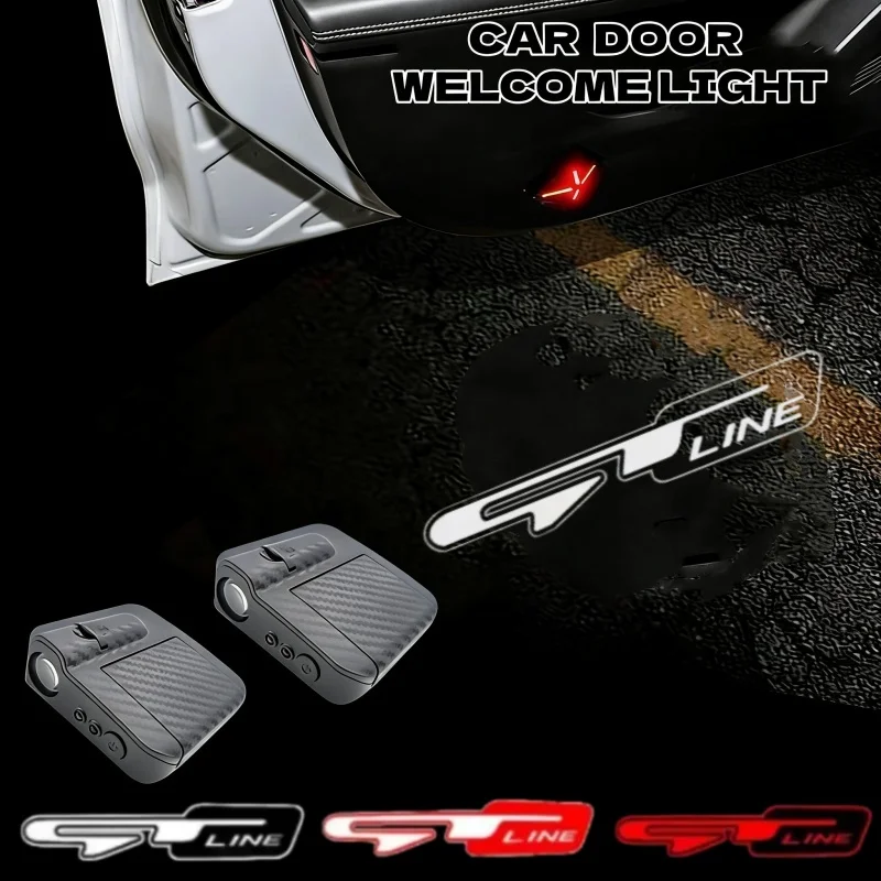 

2PCS Car Door Light Welcome Lamp Wireless Laser for Hyundai GT Line Emblem Sportage R Ceed Sorento Projector Auto Decoration