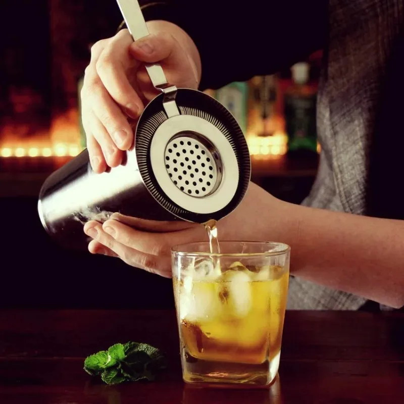 

Cocktail Shaker Ice Strainer Stainless Steel Filter Sprung Cocktail Deluxe Strainer Professional Cocktail Bar Accessories tool