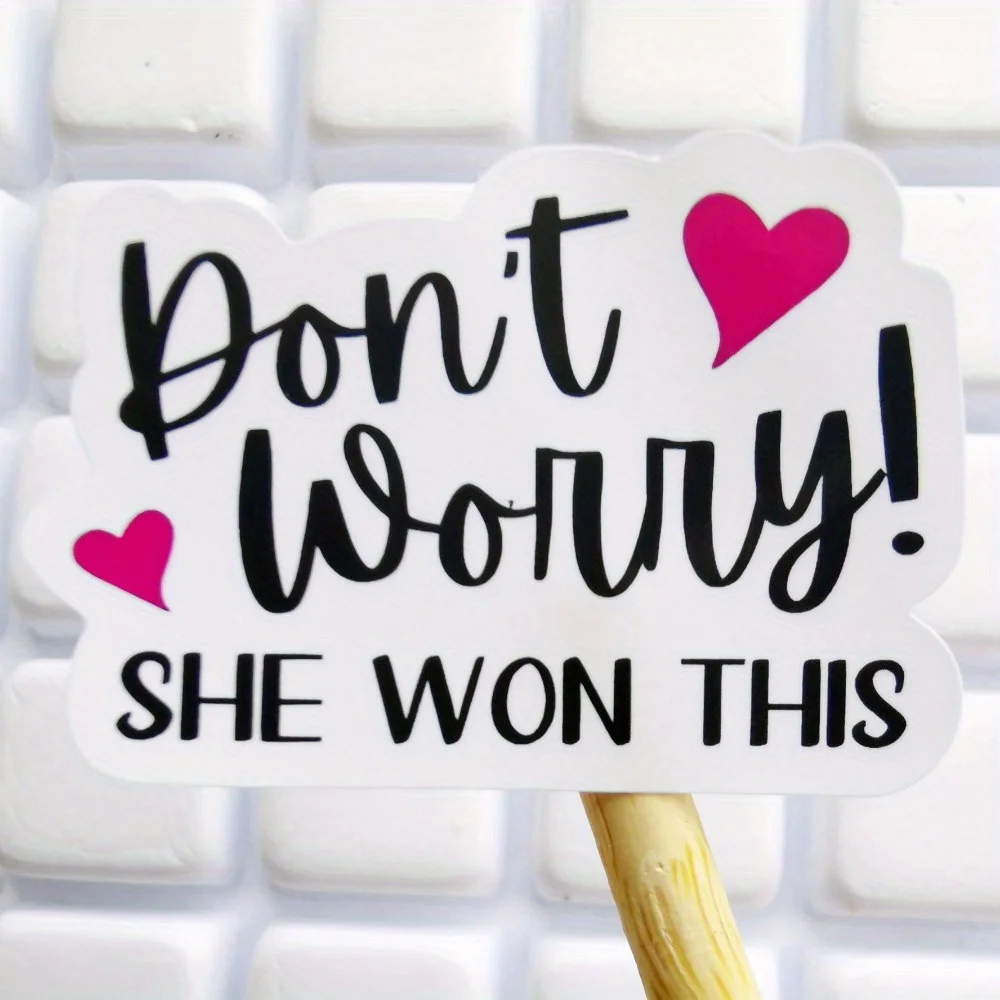 80PCS Don’t Worry She Won This Sticker 1.85inch Thank You Sticker Small Shop Business Handmade Sticker, Packaging Sticker
