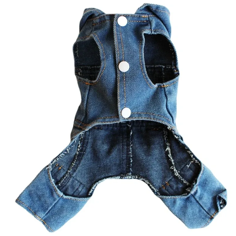 

2024 New Pet Clothes Spring, Summer And Autumn Teddy Bear Dog Clothing VIP Conjoined Four-legged Jeans Customizable