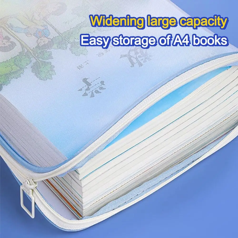 New A4 File Bag Large Capacity Vertical Subject Classification Bag Student Test Paper Storage Bag Student