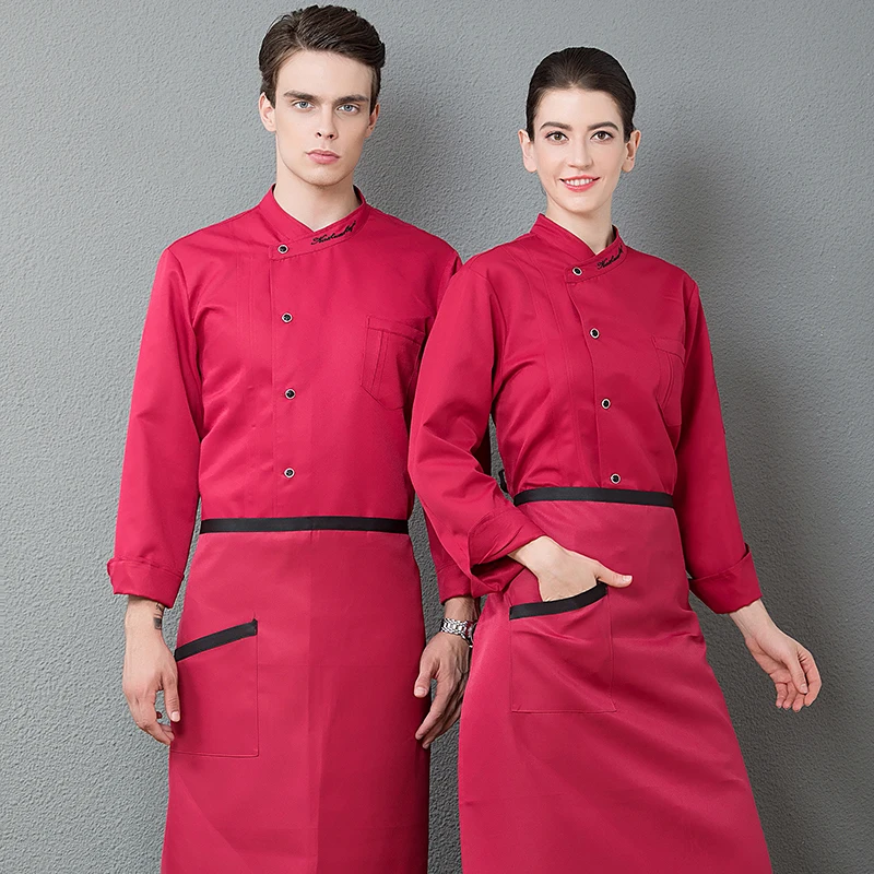 Chef uniforme para homem mulher com logotipo restaurante personalizado cozinhar roupas camisa mangas jaqueta funciona design superior padrão de impressão