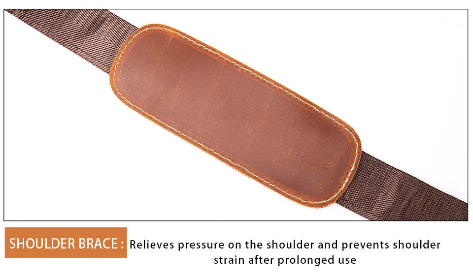 WESTAL Crazy Horse Leather Vintage Shoulder Straps Adjustable Men's Satchel Straps Metal Man Women's Satchel Straps