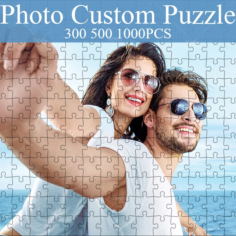 Photo Custom Puzzle Personalized 300 500 1000 Puzzles DIY Teens Adults Wooden Box Jigsaw Toys For Friends Family Gifts Room Desk